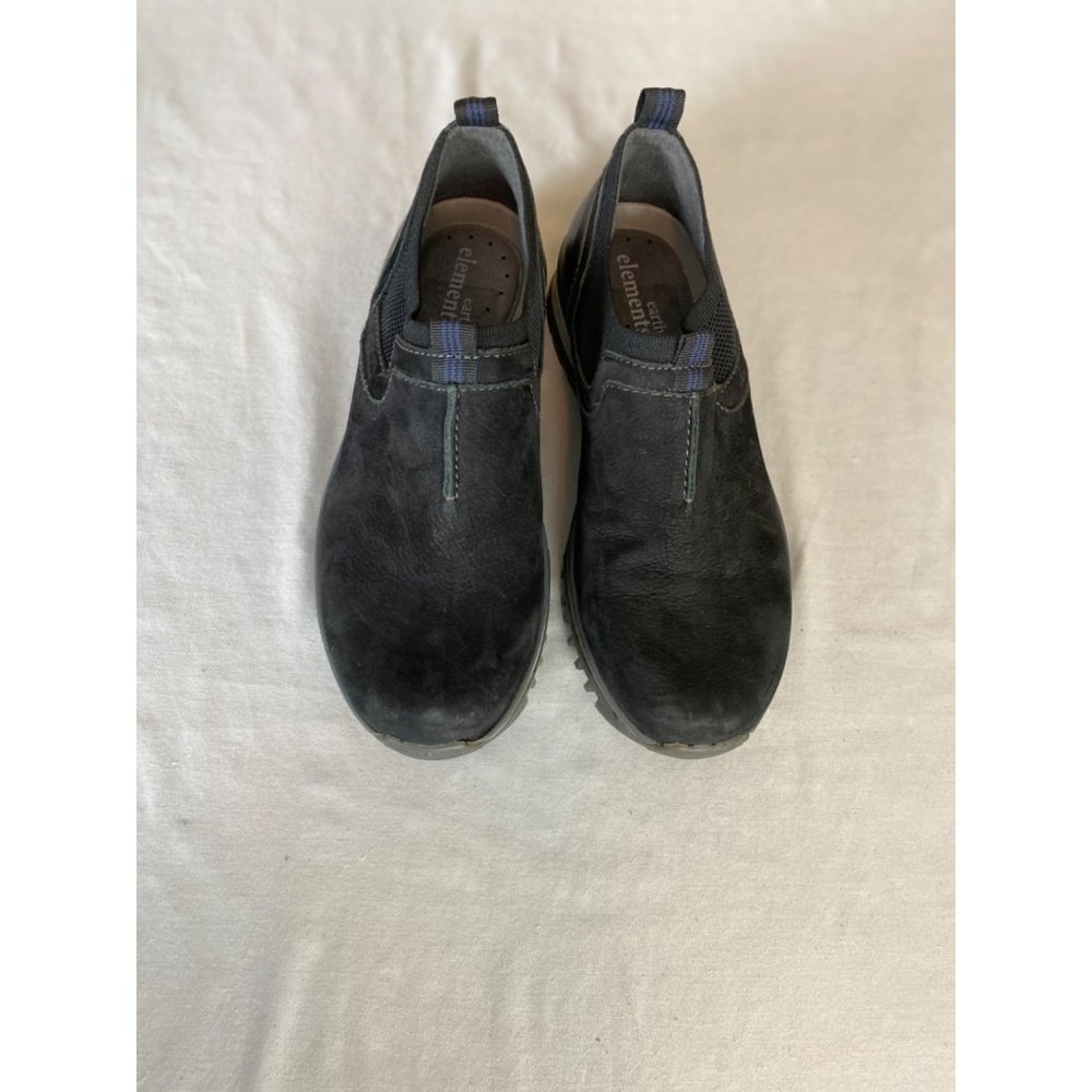 Earth Elements Steadfast Men's Black Leather Nubuck Slip On Sneakers Size 8.5